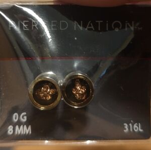 Gold Skull Ear Gauges - Never Used